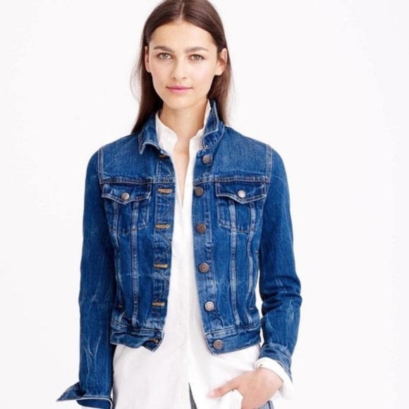 J. Crew Indigo Denim Jacket Medium Wash Size M